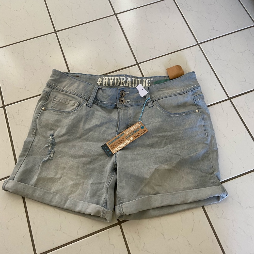 light washed jean shorts